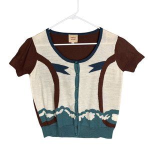 Anthropologie Twinkle by Wenlan Women’s Large Wool Cashmere Cardigan Palm Trees